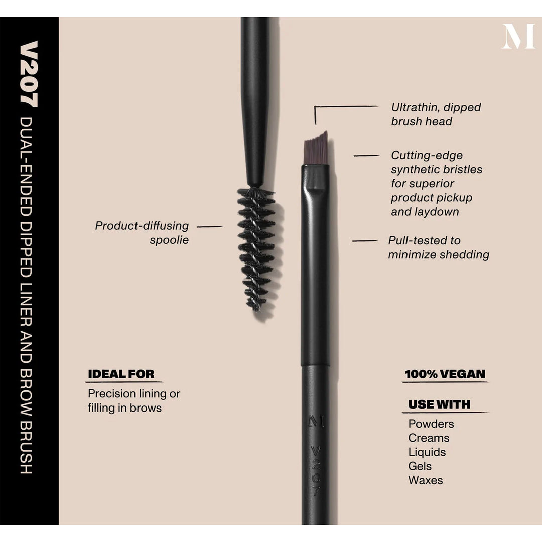 V207 - Dual-Ended Dipped Liner And Brow Brush